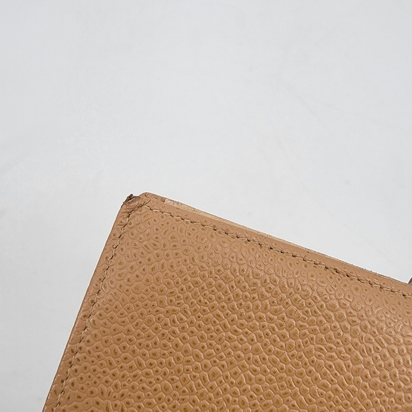 Chanel Vintage Timeless Tan Camel Pebbled Leather Bifold Wallet Karl Lagerfeld - Picture 15 of 16